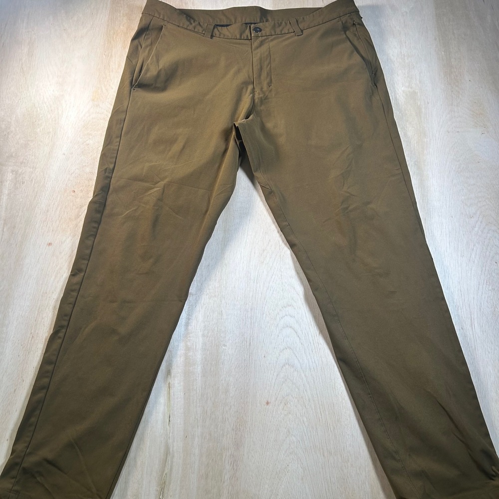 Lululemon ABC Pant Classic Fit Warpstreme Dark Olive Brown Mens 38x32